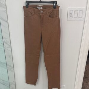 Frame Latte Leather Pants